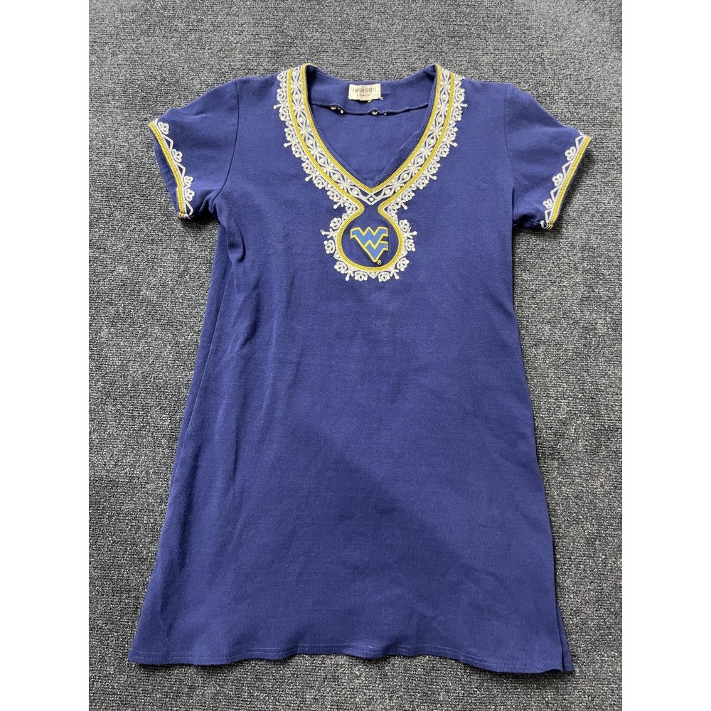 West Virginia Mountaineers Shirt Womens Small Blue NCAA Football Emerson Street